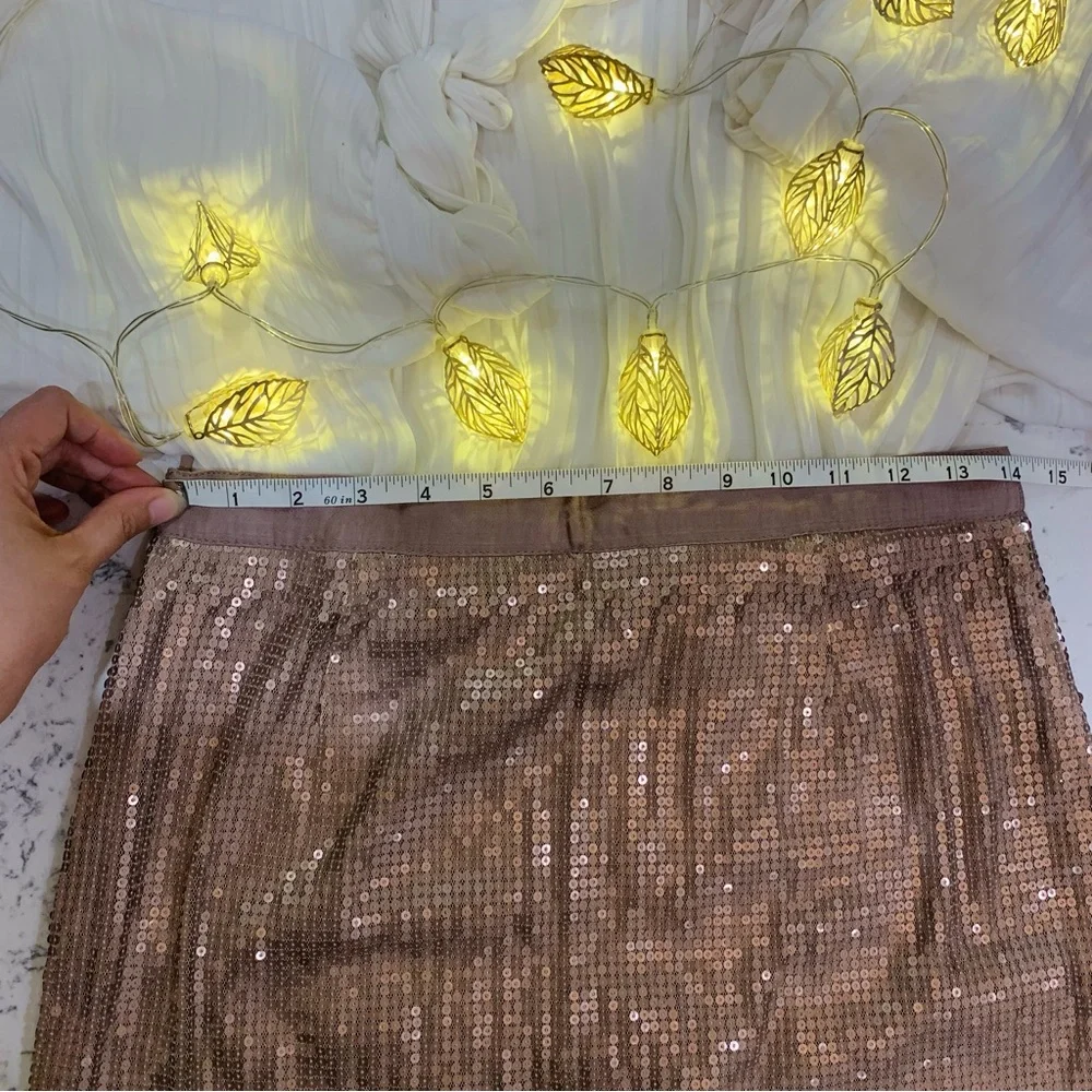 🇫🇷 PROMOD Glamorous High-Waist Stretchable Sequins Skirt - Picture 4 of 11